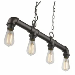 Luminaires Globo Lighting Suspensions|Suspension Globo Bayuda Noir, 4 lumières