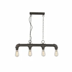 Luminaires Globo Lighting Suspensions|Suspension Globo Bayuda Noir, 4 lumières