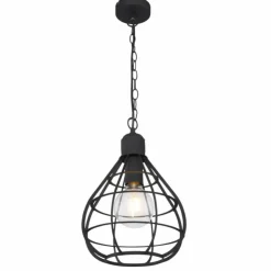 Luminaires Globo Lighting Suspensions|Suspension Globo CLASTRA Noir, 1 lumière