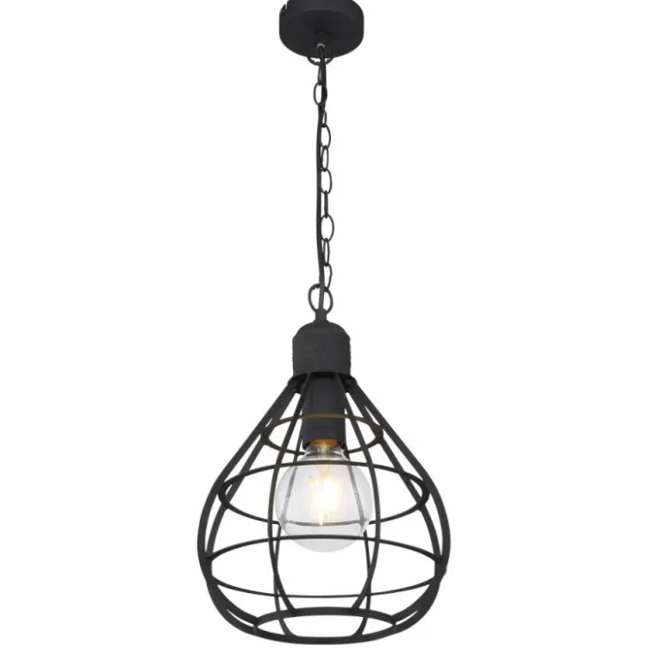 Luminaires Globo Lighting Suspensions|Suspension Globo CLASTRA Noir, 1 lumière