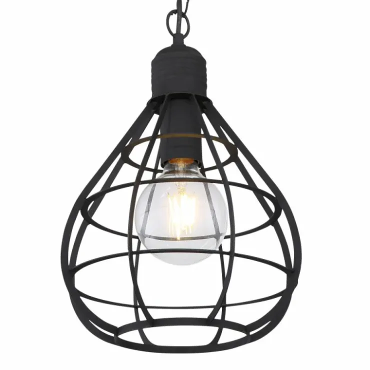 Luminaires Globo Lighting Suspensions|Suspension Globo CLASTRA Noir, 1 lumière