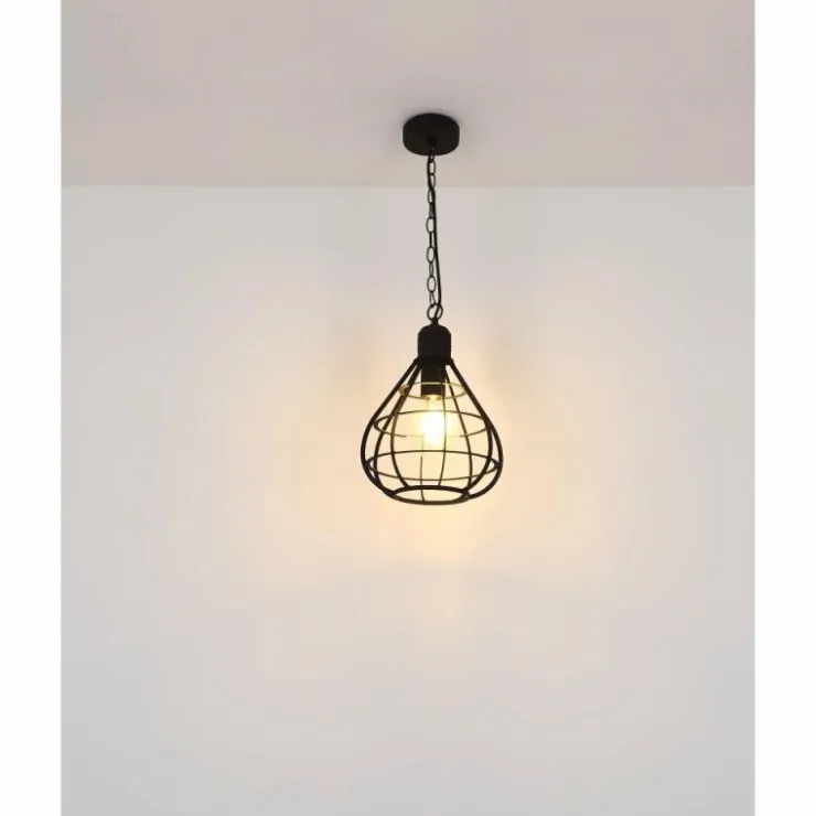 Luminaires Globo Lighting Suspensions|Suspension Globo CLASTRA Noir, 1 lumière