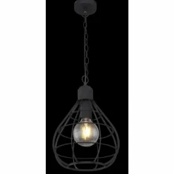 Luminaires Globo Lighting Suspensions|Suspension Globo CLASTRA Noir, 1 lumière