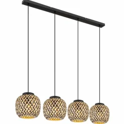 Luminaires Globo Lighting Suspensions|Suspension Globo COLLY Noir, 4 lumières
