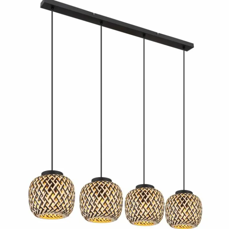 Luminaires Globo Lighting Suspensions|Suspension Globo COLLY Noir, 4 lumières