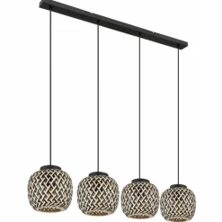 Luminaires Globo Lighting Suspensions|Suspension Globo COLLY Noir, 4 lumières