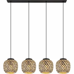 Luminaires Globo Lighting Suspensions|Suspension Globo COLLY Noir, 4 lumières