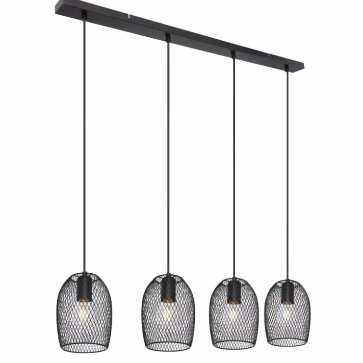 Luminaires Globo Lighting Suspensions|Suspension Globo DOPS Noir, 4 lumières