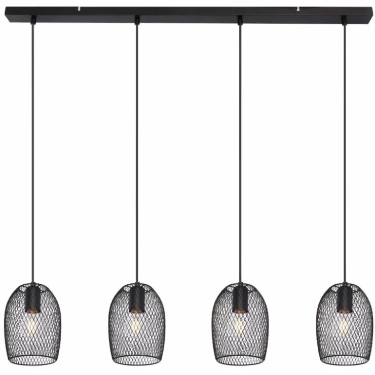 Luminaires Globo Lighting Suspensions|Suspension Globo DOPS Noir, 4 lumières