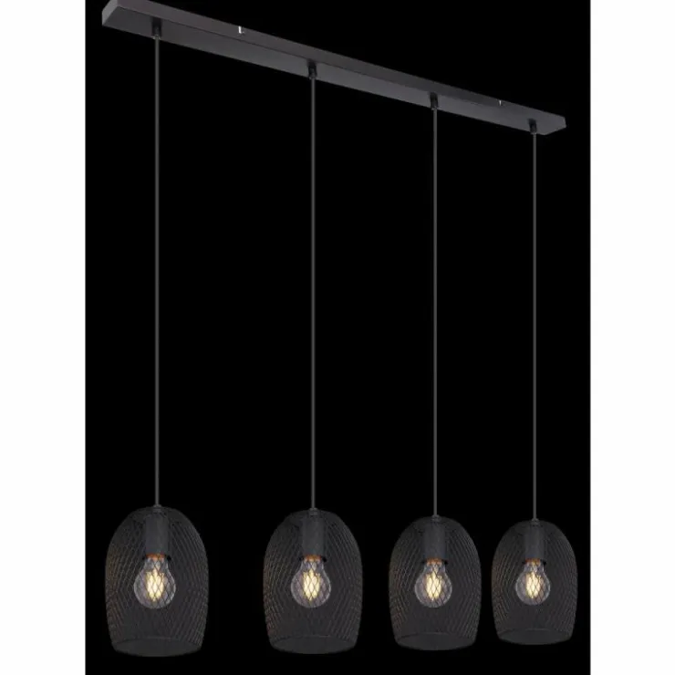 Luminaires Globo Lighting Suspensions|Suspension Globo DOPS Noir, 4 lumières