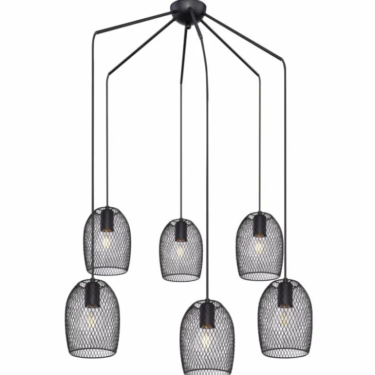Luminaires Globo Lighting Suspensions|Suspension Globo DOPS Noir, 6 lumières