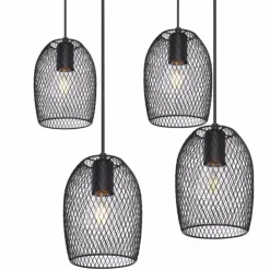 Luminaires Globo Lighting Suspensions|Suspension Globo DOPS Noir, 6 lumières