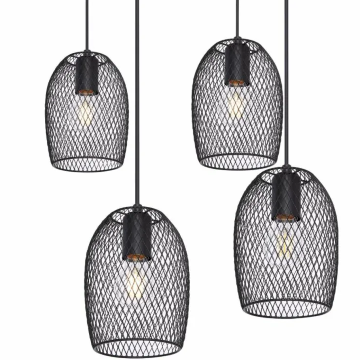 Luminaires Globo Lighting Suspensions|Suspension Globo DOPS Noir, 6 lumières