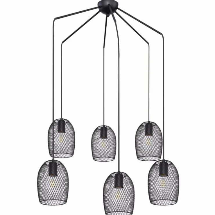 Luminaires Globo Lighting Suspensions|Suspension Globo DOPS Noir, 6 lumières