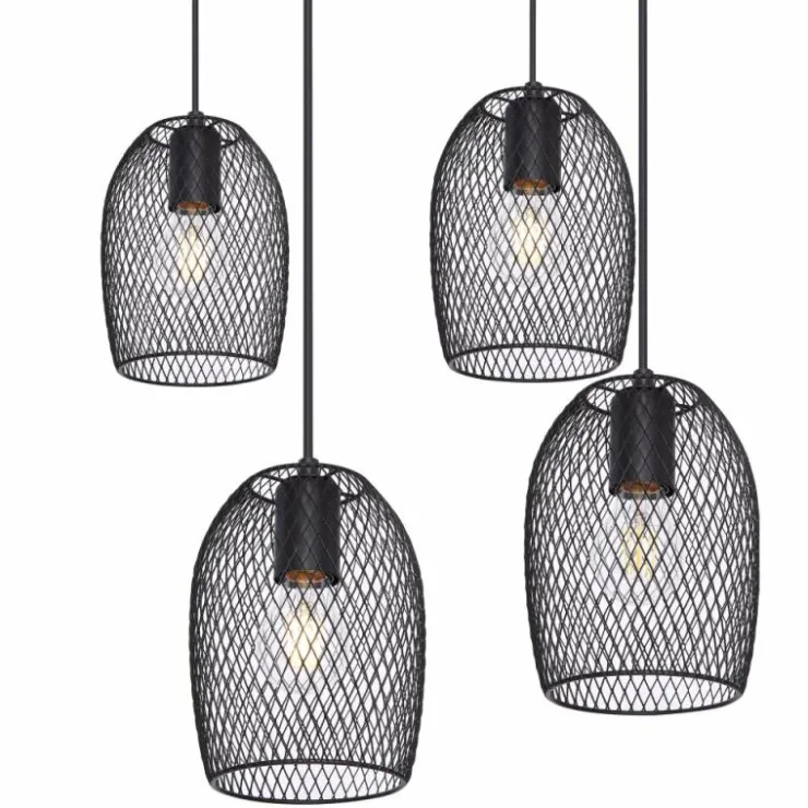 Luminaires Globo Lighting Suspensions|Suspension Globo DOPS Noir, 6 lumières