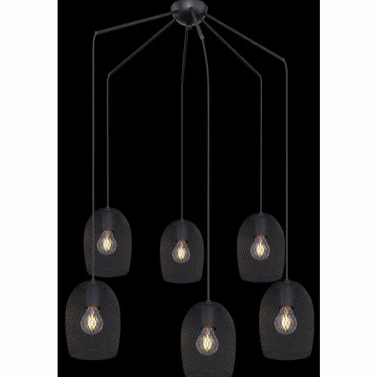 Luminaires Globo Lighting Suspensions|Suspension Globo DOPS Noir, 6 lumières