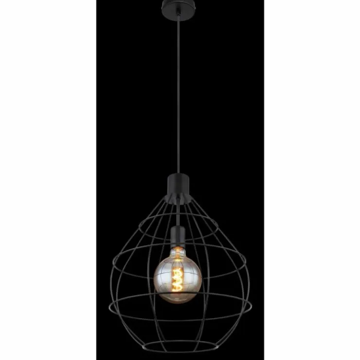 Luminaires Globo Lighting Suspensions|Suspension Globo EDWIN Noir, 1 lumière