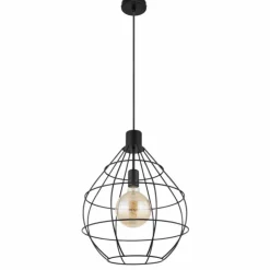 Luminaires Globo Lighting Suspensions|Suspension Globo EDWIN Noir, 1 lumière