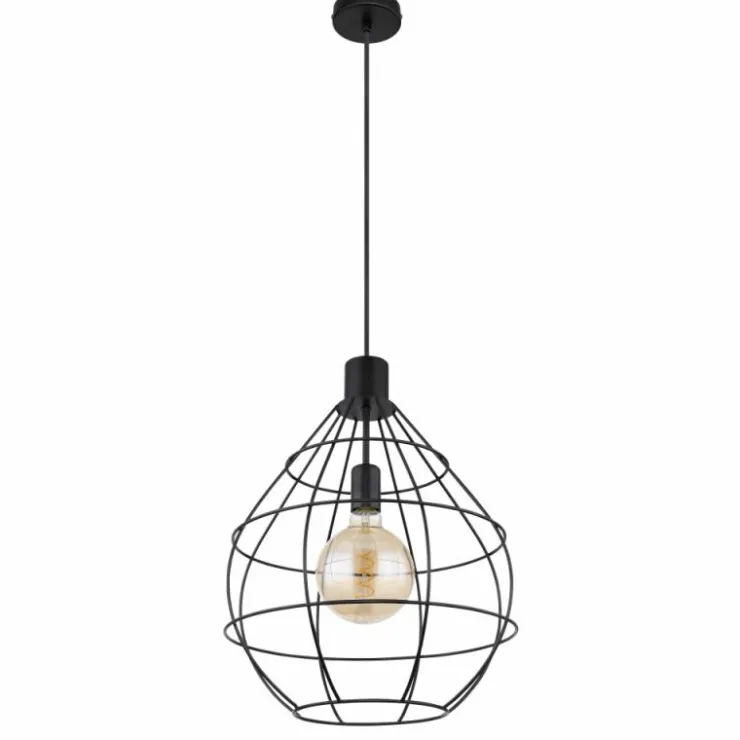 Luminaires Globo Lighting Suspensions|Suspension Globo EDWIN Noir, 1 lumière