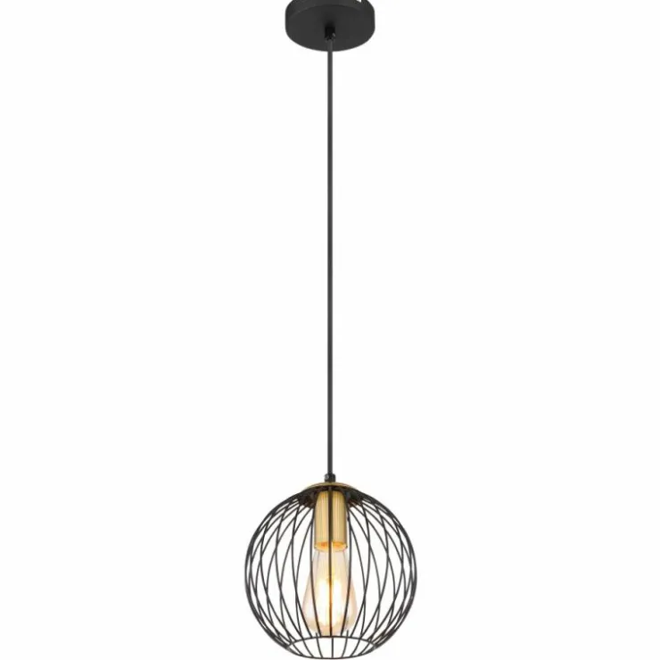 Luminaires Globo Lighting Suspensions|Suspension Globo EUSEBIUS Noir, 1 lumière