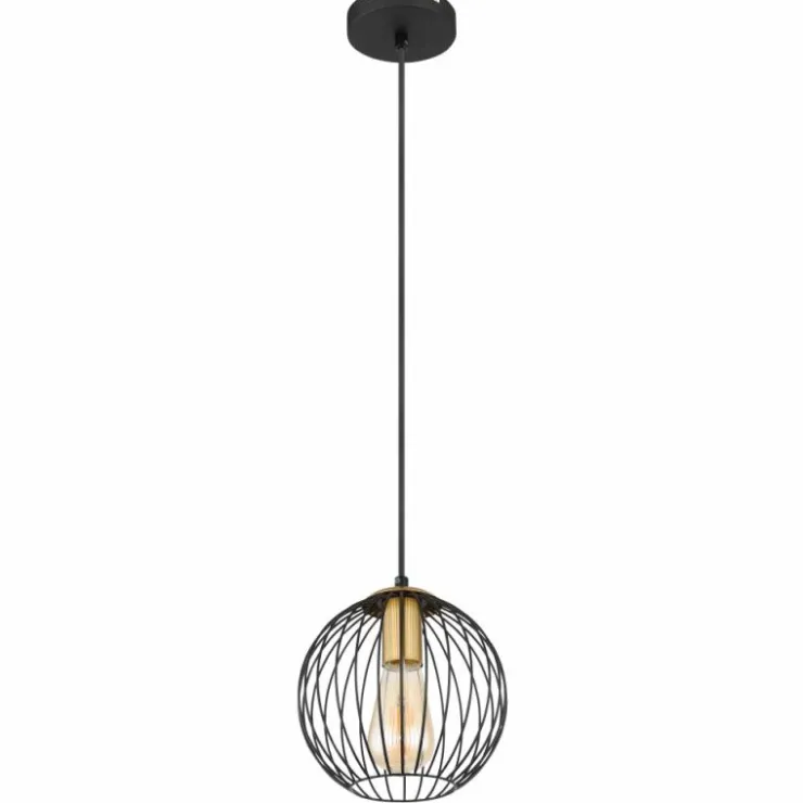 Luminaires Globo Lighting Suspensions|Suspension Globo EUSEBIUS Noir, 1 lumière