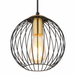 Luminaires Globo Lighting Suspensions|Suspension Globo EUSEBIUS Noir, 1 lumière