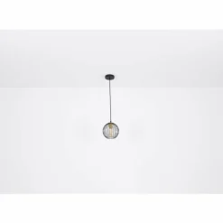 Luminaires Globo Lighting Suspensions|Suspension Globo EUSEBIUS Noir, 1 lumière