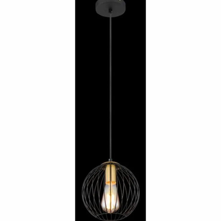 Luminaires Globo Lighting Suspensions|Suspension Globo EUSEBIUS Noir, 1 lumière
