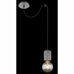 Luminaires Globo Lighting Suspensions|Suspension Globo FREDDY Argent Oxydé, 1 lumière