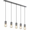 Luminaires Globo Lighting Suspensions|Suspension Globo FREDDY Argent Oxydé, 5 lumières