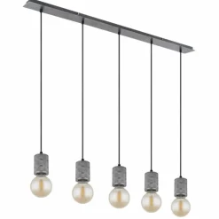 Luminaires Globo Lighting Suspensions|Suspension Globo FREDDY Argent Oxydé, 5 lumières