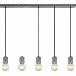 Luminaires Globo Lighting Suspensions|Suspension Globo FREDDY Argent Oxydé, 5 lumières