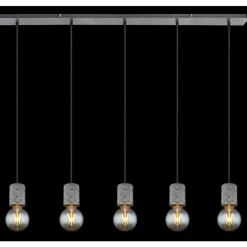 Luminaires Globo Lighting Suspensions|Suspension Globo FREDDY Argent Oxydé, 5 lumières
