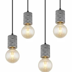 Luminaires Globo Lighting Suspensions|Suspension Globo FREDDY Argent Oxydé, 8 lumières