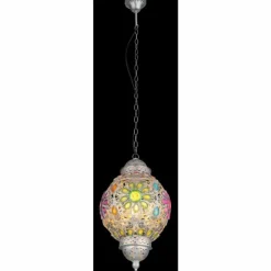 Luminaires Globo Lighting Suspensions|Suspension Globo GELASIUS Gris, Argenté, 1 lumière