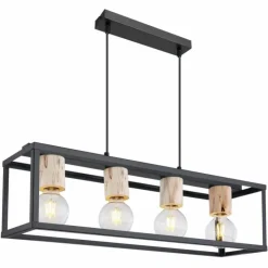 Luminaires Globo Lighting Suspensions|Suspension Globo HAGAR Noir, 4 lumières