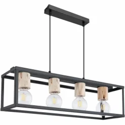Luminaires Globo Lighting Suspensions|Suspension Globo HAGAR Noir, 4 lumières