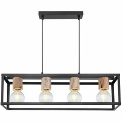 Luminaires Globo Lighting Suspensions|Suspension Globo HAGAR Noir, 4 lumières