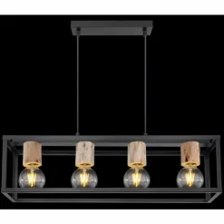Luminaires Globo Lighting Suspensions|Suspension Globo HAGAR Noir, 4 lumières