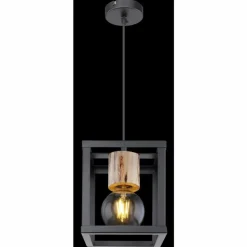 Luminaires Globo Lighting Suspensions|Suspension Globo HAGAR Noir, 1 lumière