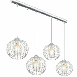 Luminaires Globo Lighting Suspensions|Suspension Globo HANAKO Chrome, 4 lumières