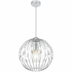 Luminaires Globo Lighting Suspensions|Suspension Globo HANAKO Chrome, 1 lumière