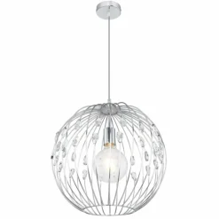 Luminaires Globo Lighting Suspensions|Suspension Globo HANAKO Chrome, 1 lumière