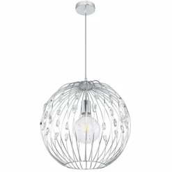 Luminaires Globo Lighting Suspensions|Suspension Globo HANAKO Chrome, 1 lumière