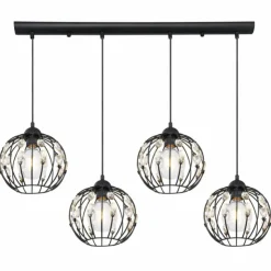 Luminaires Globo Lighting Suspensions|Suspension Globo HANAKO Noir, 4 lumières