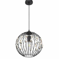 Luminaires Globo Lighting Suspensions|Suspension Globo HANAKO Noir, 1 lumière