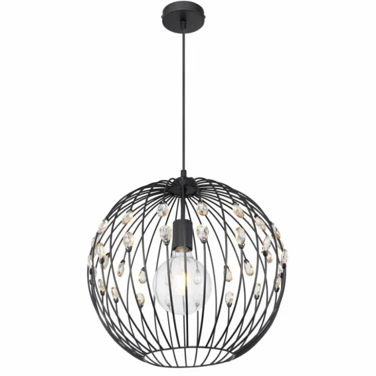 Luminaires Globo Lighting Suspensions|Suspension Globo HANAKO Noir, 1 lumière