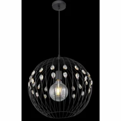 Luminaires Globo Lighting Suspensions|Suspension Globo HANAKO Noir, 1 lumière