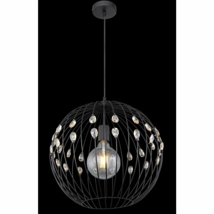Luminaires Globo Lighting Suspensions|Suspension Globo HANAKO Noir, 1 lumière