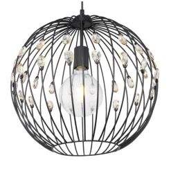 Luminaires Globo Lighting Suspensions|Suspension Globo HANAKO Noir, 1 lumière